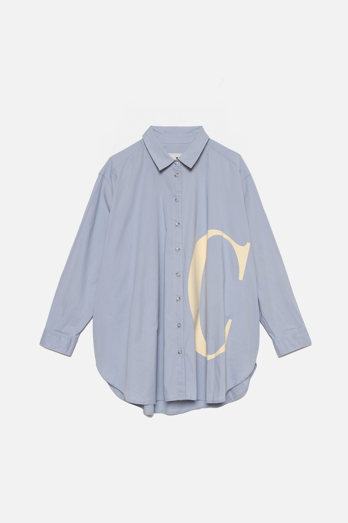 CAMICIA PERSONALIZZATA azzurra lettere latte