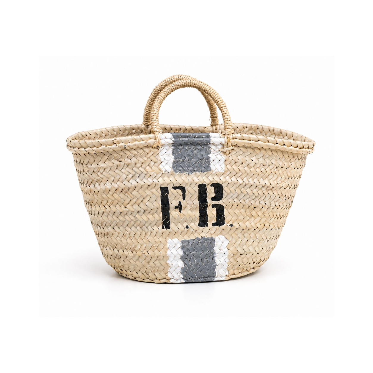 BAG IN PAGLIA HANDMADE CON BANDA GRIGIA