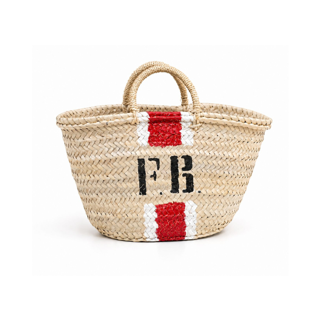 BAG IN PAGLIA HANDMADE CON BANDA ROSSA