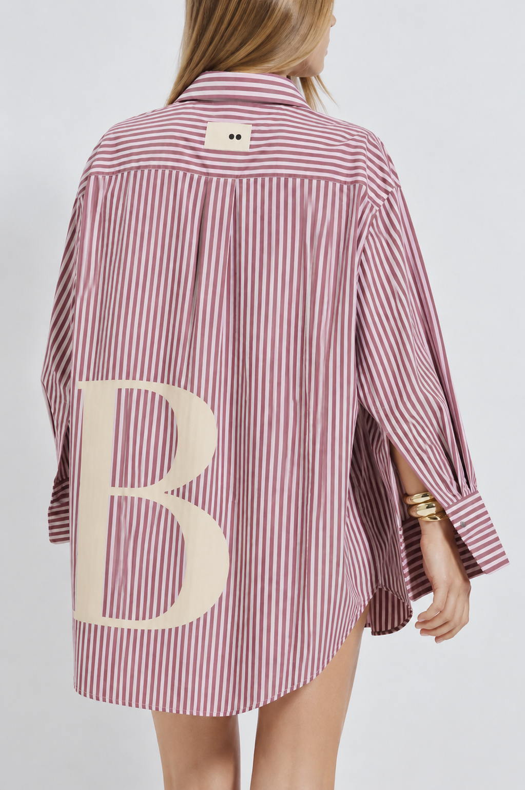 CAMICIA PERSONALIZZATA rigata rubino lettere latte