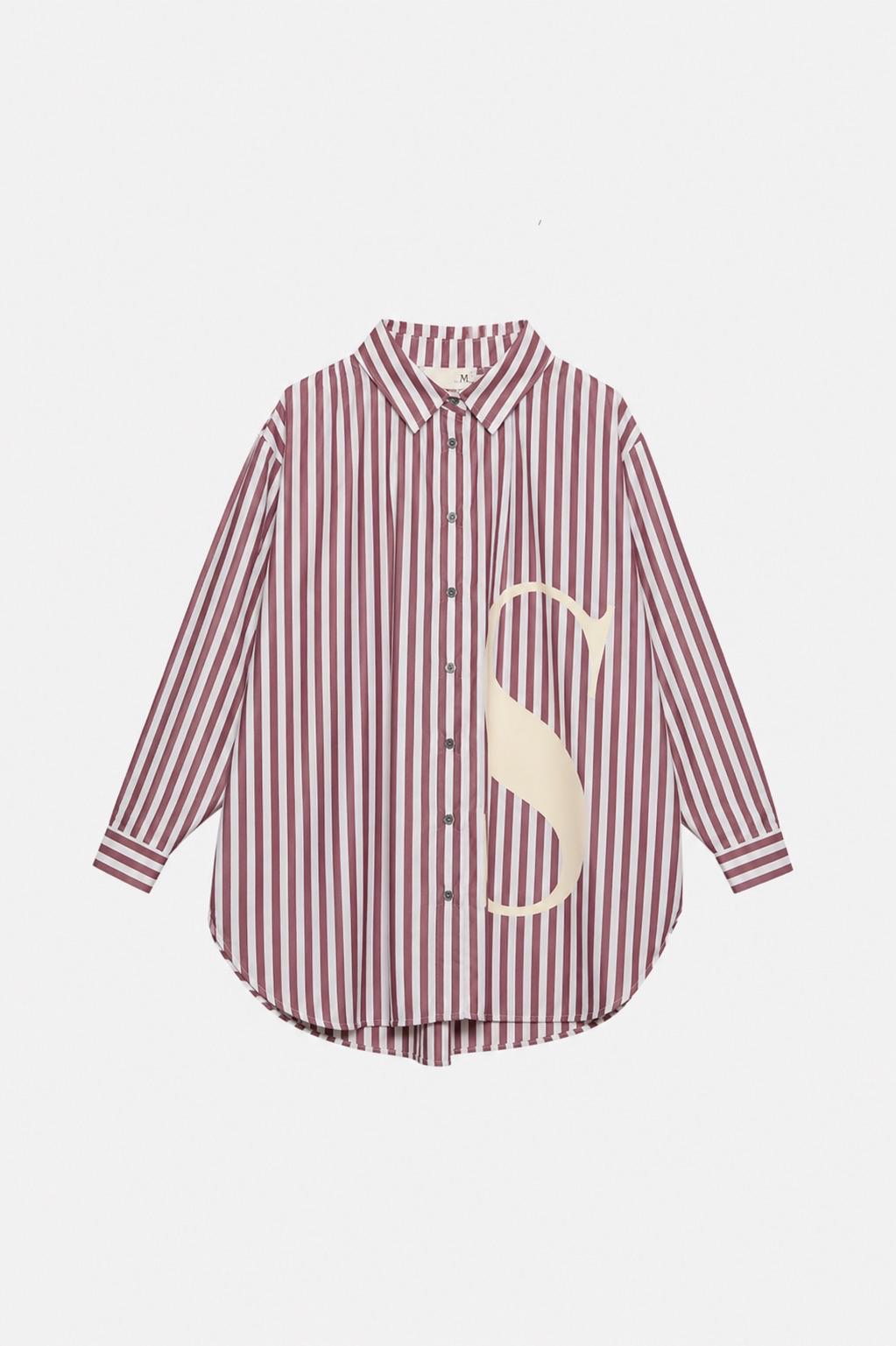 CAMICIA PERSONALIZZATA rigata lettere latte